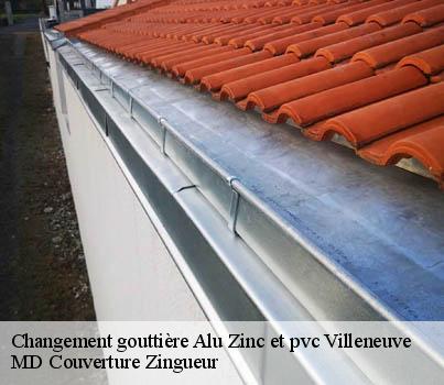 Changement gouttière Alu Zinc et pvc  villeneuve-1844 MD Couverture Zingueur